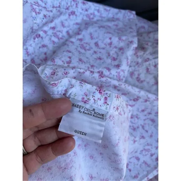 Vintage Shabby Chic Home Rachel Ashwell Small Florals Flat Sheet Brown Label Que - Picture 6 of 8